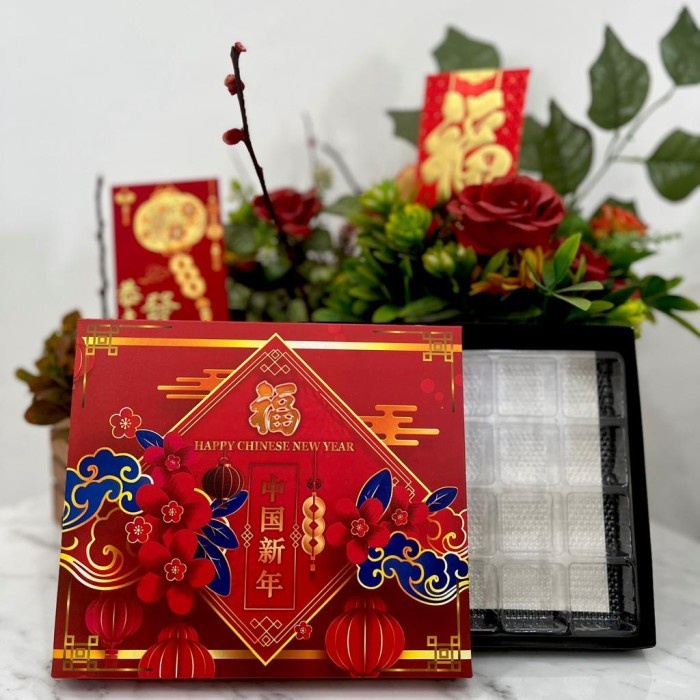 (Good) KotakDusBox Kue Nastar Kue Kering Imlek Edition Sekat 20&30