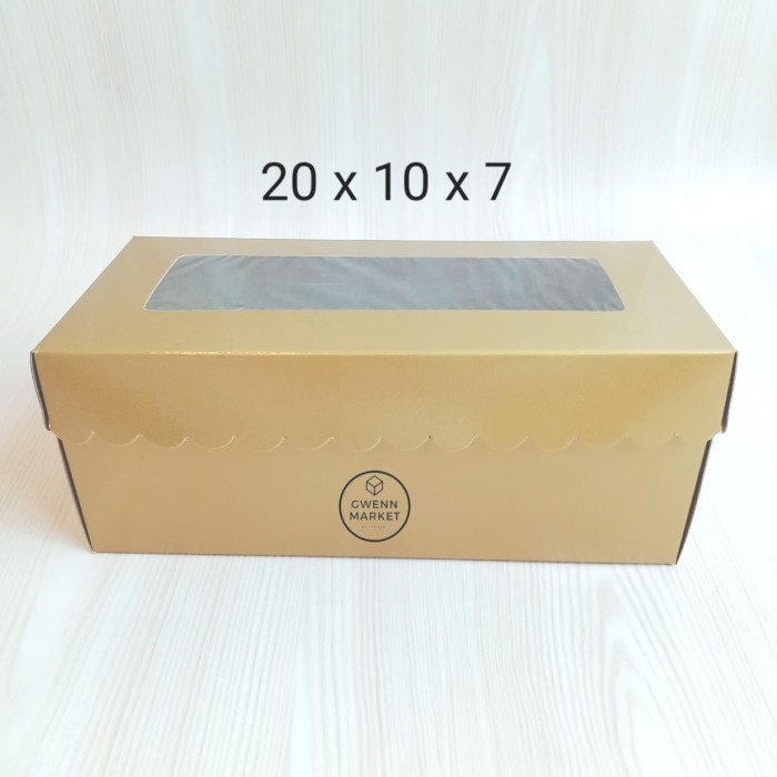 (Good) dus kue kotak kue kotak cake box kue gold emas mika 20 x 10 - 20x10x7