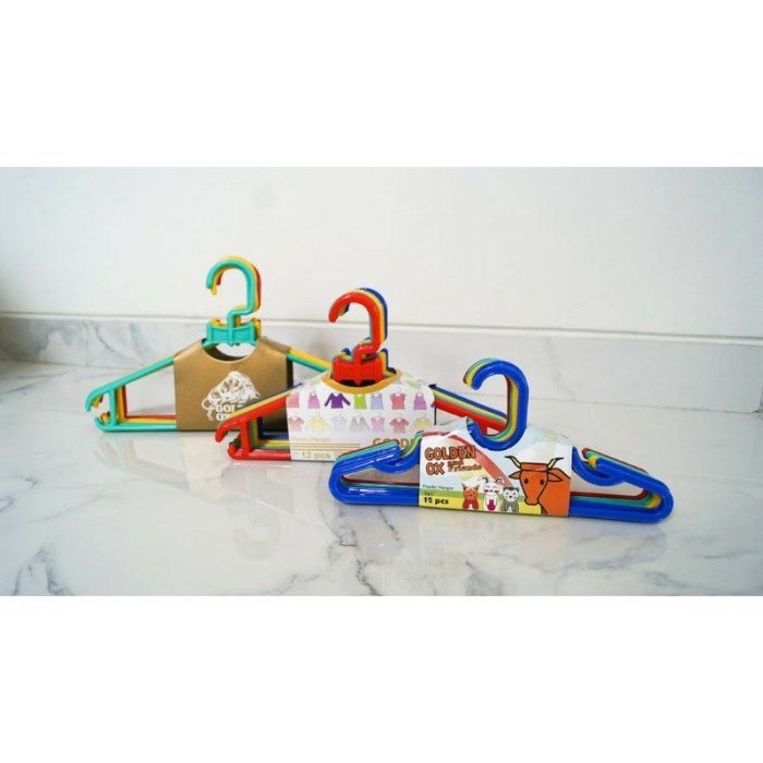 JTTOP HANGER ANAK ISI 2 LUSIN / HANGER MINI WARNA GOLDEN OX / JEMURAN BAJU