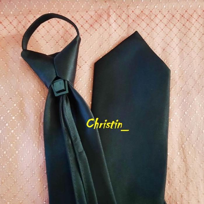 PROMO_ Dasi Hitam Dasi Pria Dasi Kantor Formal Dasi Instan Import Tebal Decarlo _