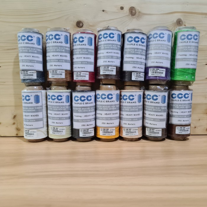 

HJK Waxed Leather Thread / Benang Lilin size 0.8 mm (flat)