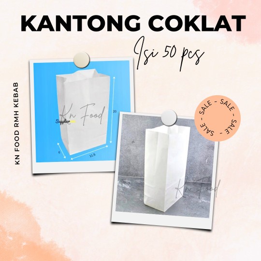 (Good) Kantong Burger Polos Putih 1 Pcs/Kantong makanan kantong kertas