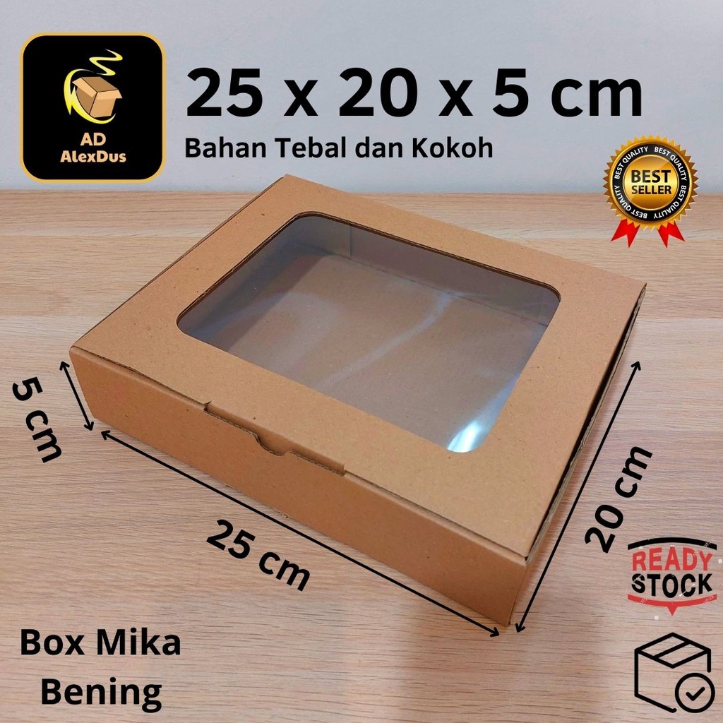 

Kardus Mika 25 x 20 x 5 cm Model Diecut | Kotak Box Dus Hampers Kue Snack Parcel