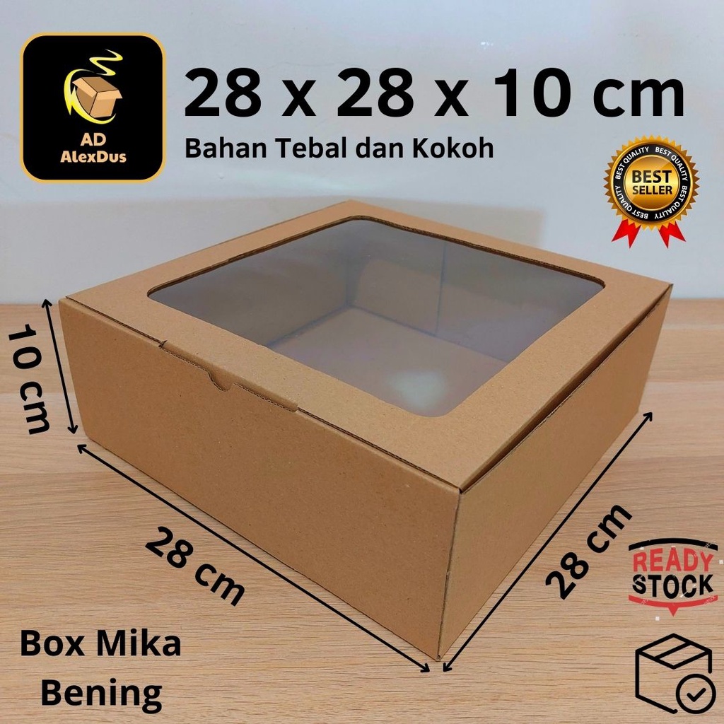 

Kardus Mika 28 x 28 x 10 cm Model Diecut | Kotak Box Dus Hampers Kue Snack Parcel