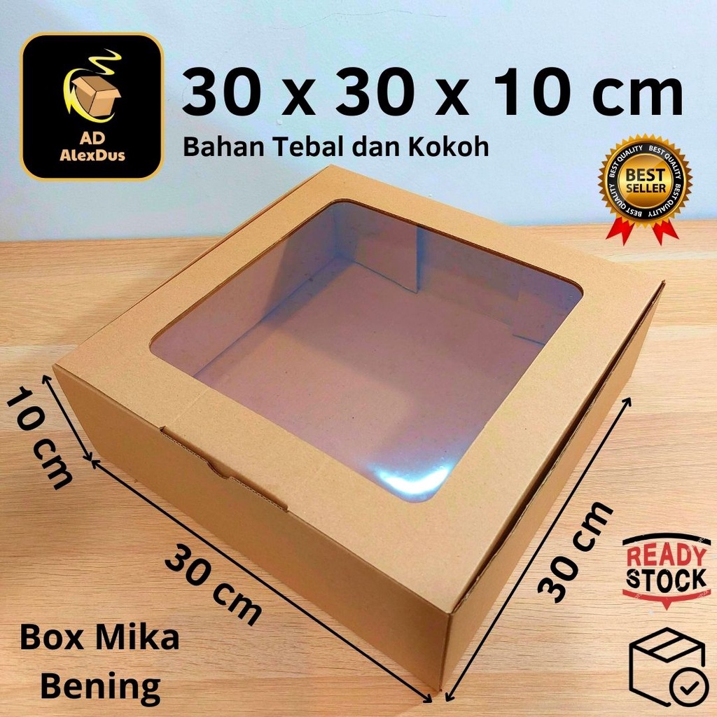 

Kardus Mika 30 x 30 x 10 cm Model Diecut | Kotak Box Dus Hampers Kue Snack Parcel