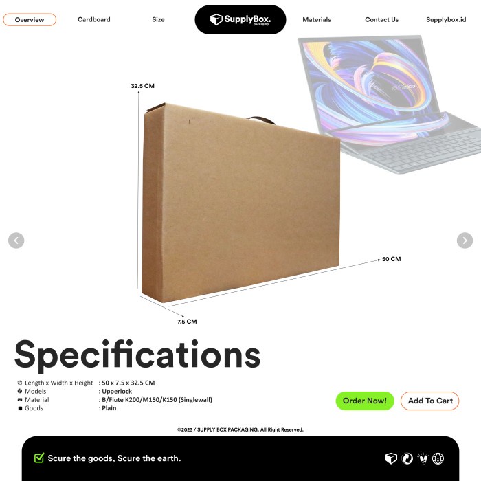 

pernakpernik- BOX LAPTOP 50 x 7.5 x 32.5 CM 1 SET Dus Laptop Kardus Laptop