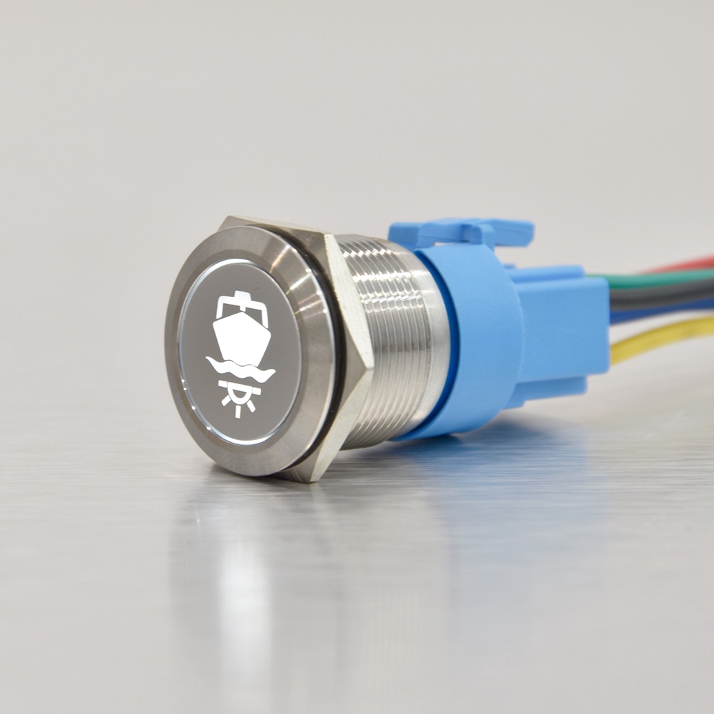 SALE ABILKEEN Customized Underwater Lights Illuminate Metal Push Button 22MM Flat Head Push Button S