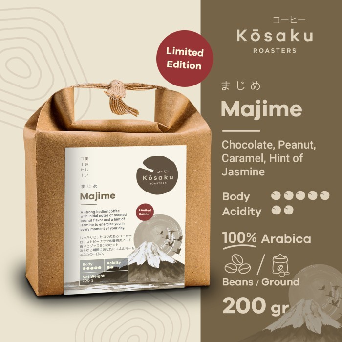 

(Good) Kosaku Majime Coffee Beans 200gr - Biji Kopi Arabika