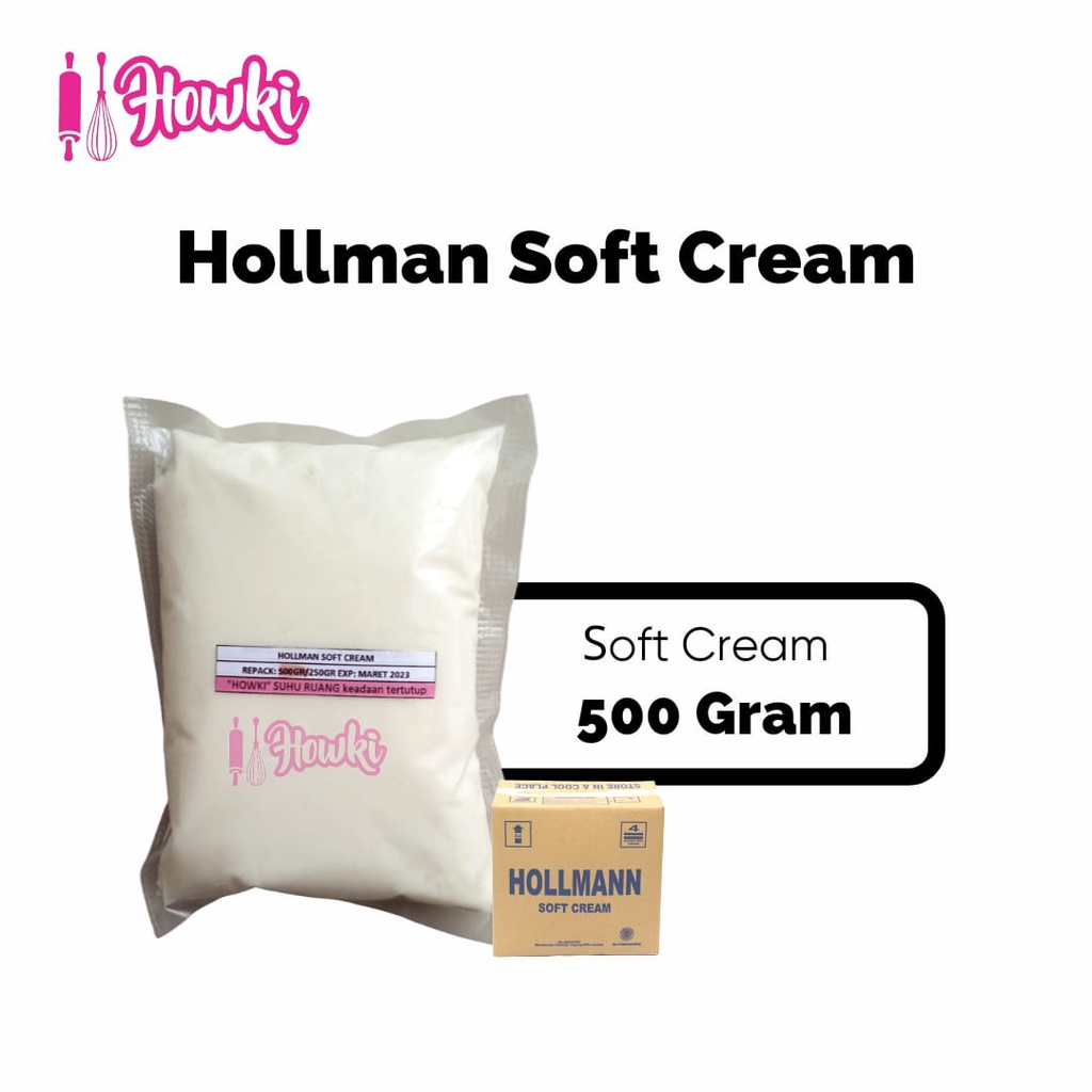 

HJ Hollman Soft Cream Repack 500gr (bahan plembut buttercream)