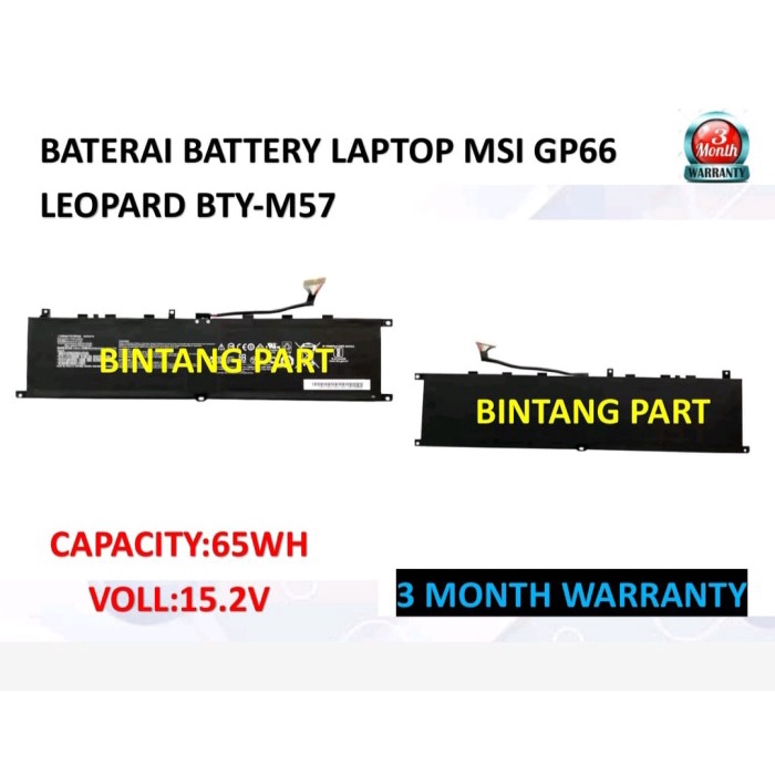 BATERAI BATTERY LAPTOP MSI GP66 LEOPARD BTY-M57