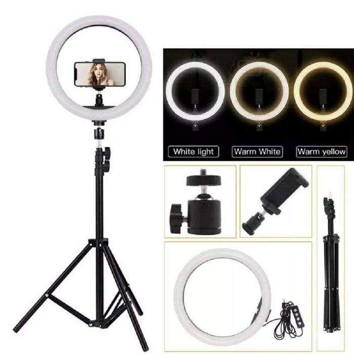 Ring Light Tripod / Ring Light Besar / Ring Light Murah / Ring Light 26Cm Tripod 2.1 M / Ring Light