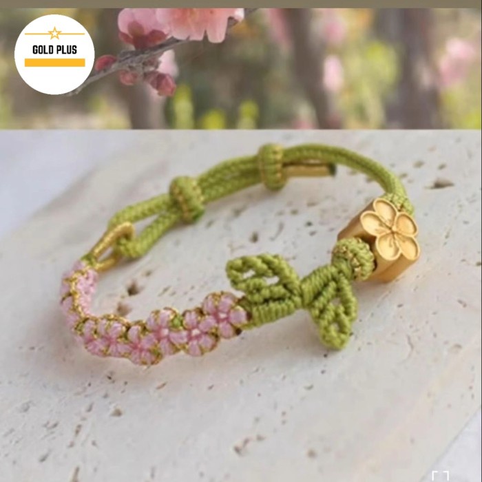 gelang tali emas sakura 24k