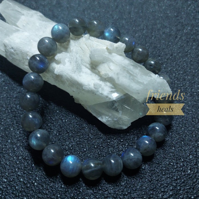Gelang Batu Alam Natural Labradorite 8mm