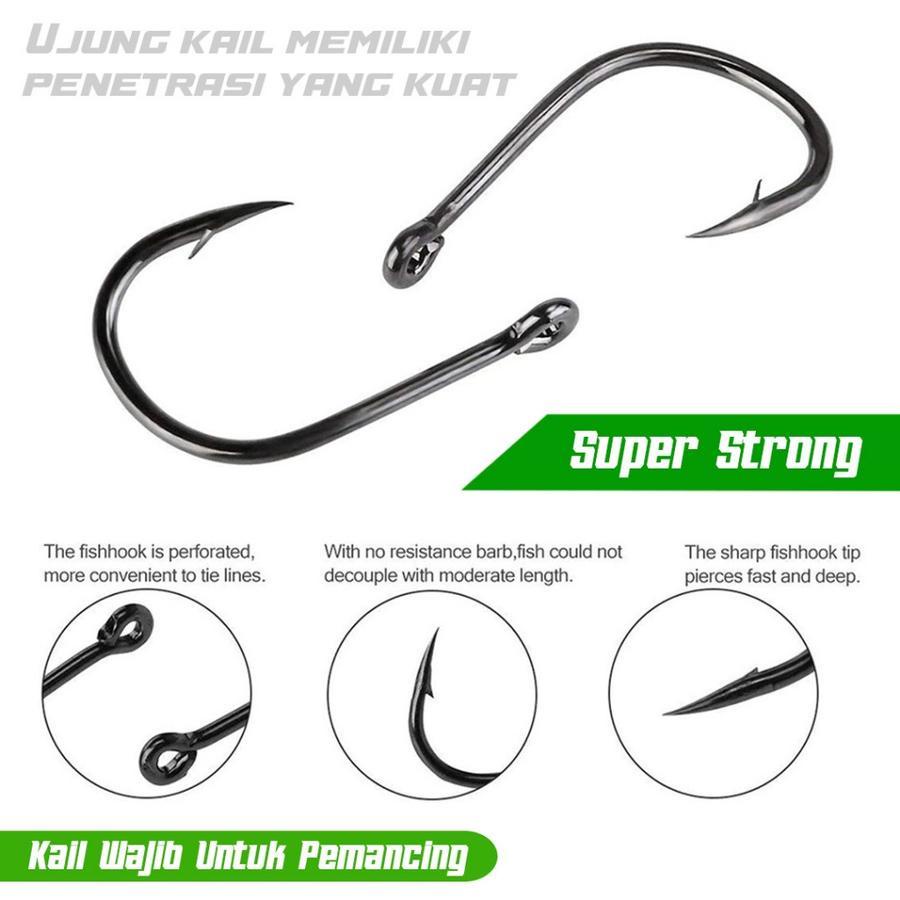 {{ Fishing Hook Set: Kail Pancing Aneka Ukuran + Swivel Kili Kili + Stopper Ready }}