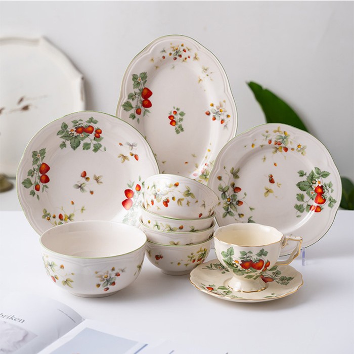 Lourdes Tea Pot Set / Teko Cangkir Teh Keramik Eropa Cantik Aesthetic - Asli
