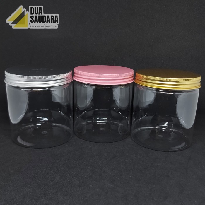 (Good) Toples jar/tabung 600 ml tutup almunium silver/gold