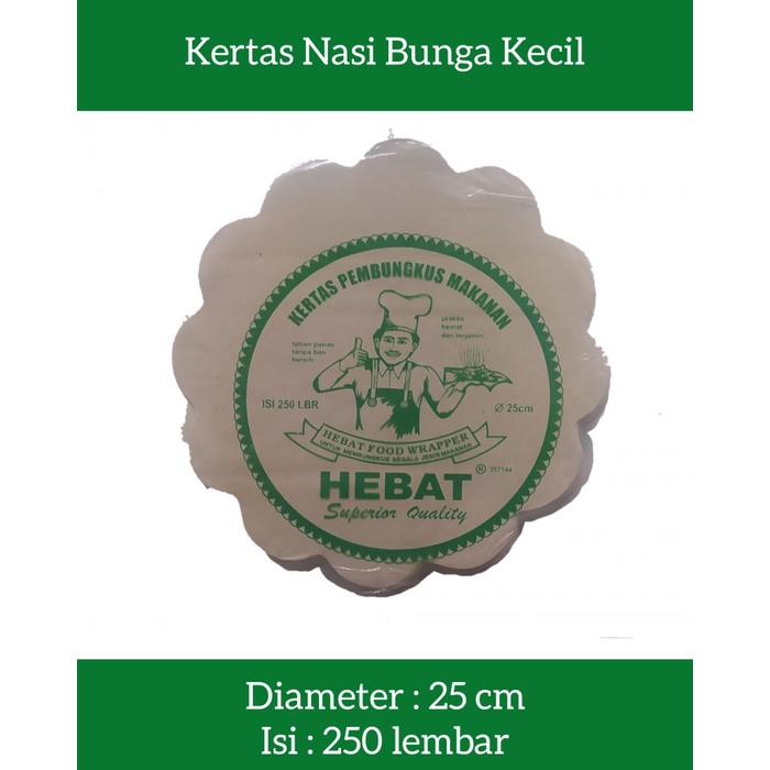 KERTAS NASI BUNGA KECIL / MERK HEBAT / BUNGKUS NASI