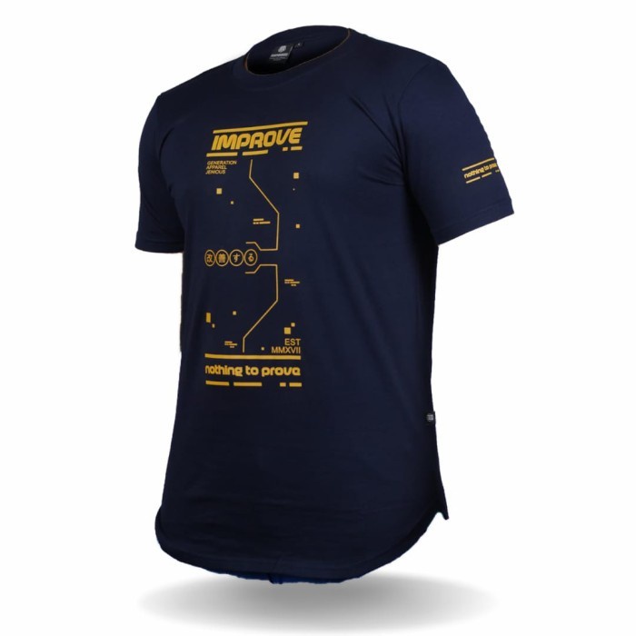 (Best) kaos distro pria original longline lengan pendek improve premium