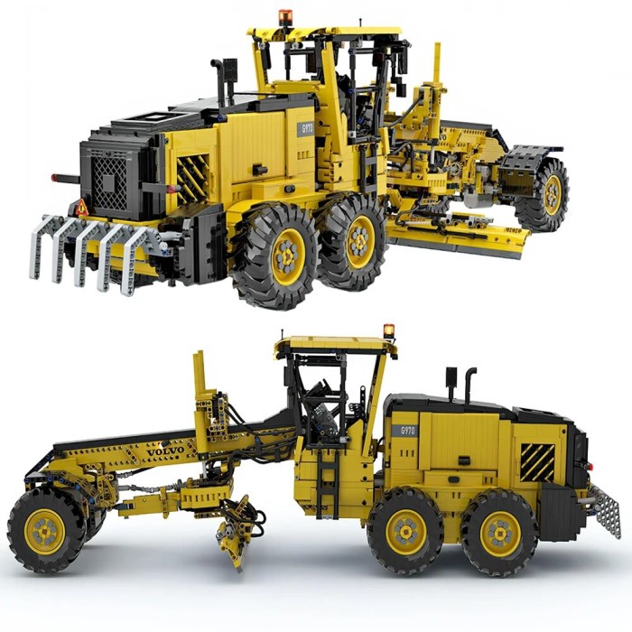 4855PCS MOC RC city Engineering Series G970 Motor Grader DIY creative