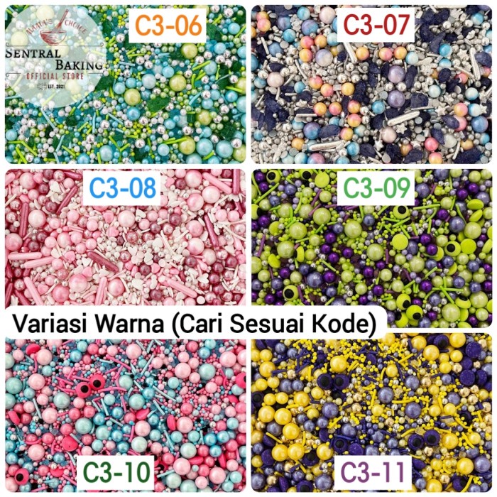 

Promo Terbatas Sprinkel Mutiara Rainbow Shiny 250Gr (C3-03) / Springkel Sprinkle Kue Aman