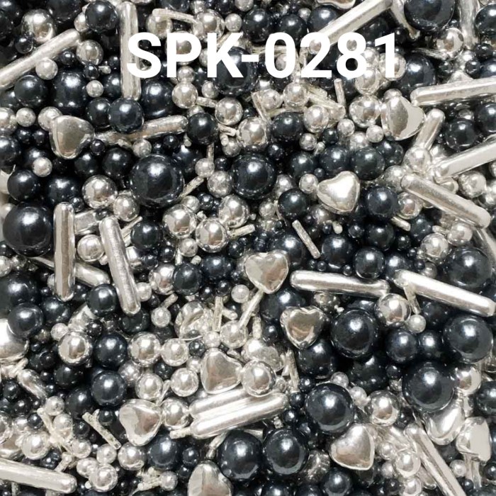 

Promo Terbatas Spk-0281 Sprinkles Sprinkle Springkel 1Kg Mutiara Hitam Silver Aman