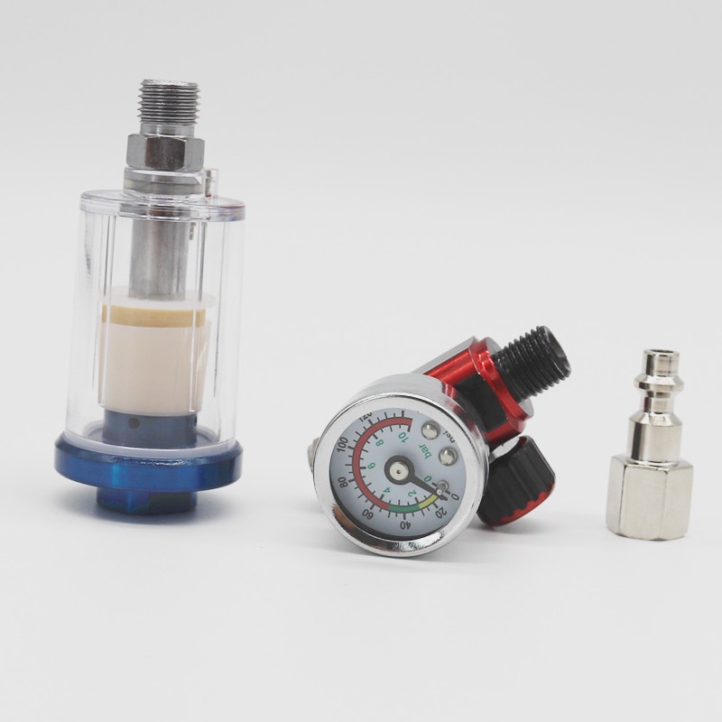 Spray Gun Air Regulator Gauge & Air Spray In-Line Water Trap Filter Tools Paint Spray Gun Regulator 