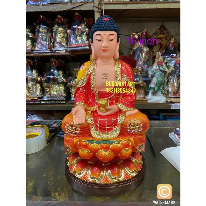 Patung Buddha Amitabha Sakyamuni 16 Inch