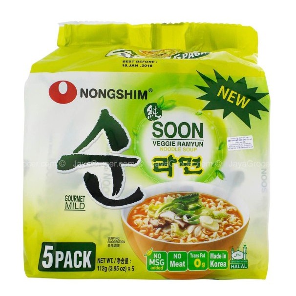 

Nongshim Soon Veggie Ramyun 560Gr (5Pcs X 112G)