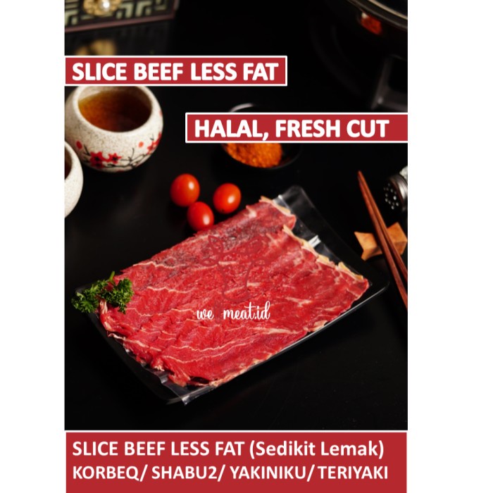 

Daging Sapi Slice Beef Less Fat Impor Shabu Sukiyaki Yakiniku Teriyaki