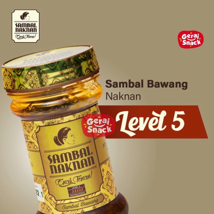 

Naknan Sambal Bawang Level 5 (Extra Pedas) Enak Tenan (140gr)