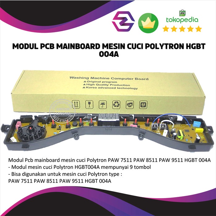 Modul Pcb mainboard mesin cuci Polytron HGBT 004A