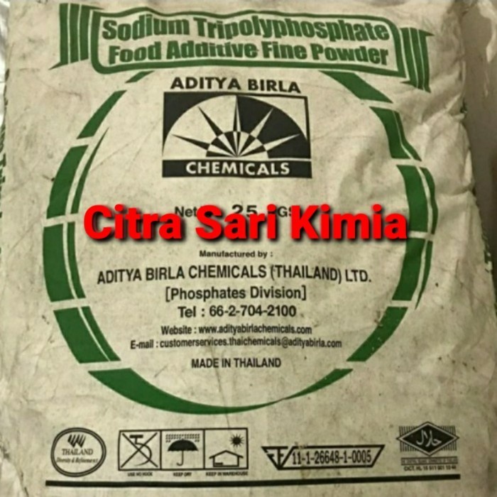

Sale Terbatas Sodium Tripolyphosphate / Stpp Food Grade 1 Zak 25 Kg Aman