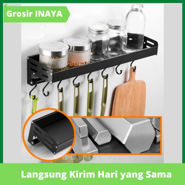 {{ Rak Dinding Dapur Rak Bumbu Dapur Tanpa Gantungan Modern Minimalis Ready }}
