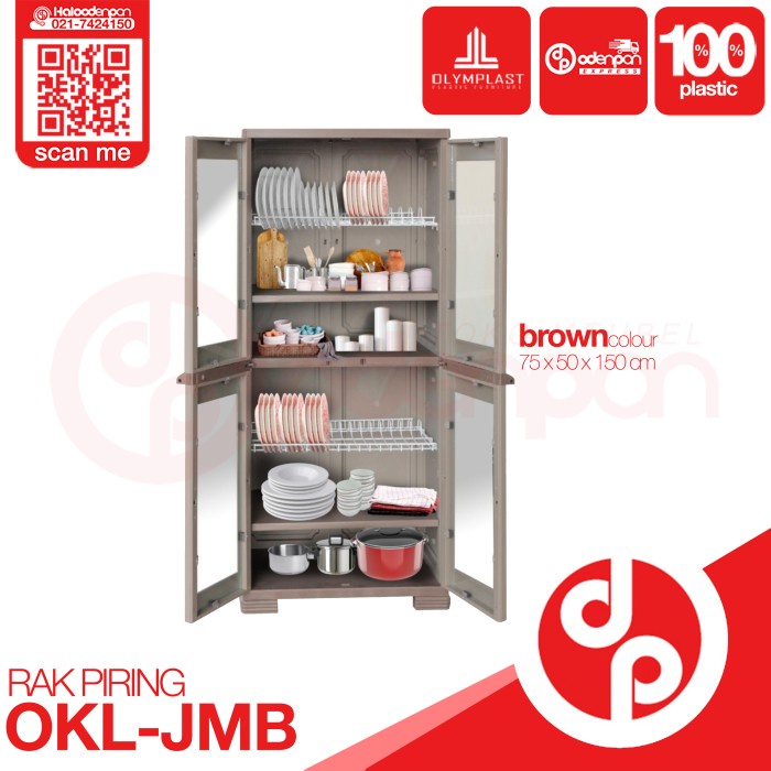 Rak Piring Lemari Plastik 2 Pintu Olymplast Okl Jumbo - [Odenpan]