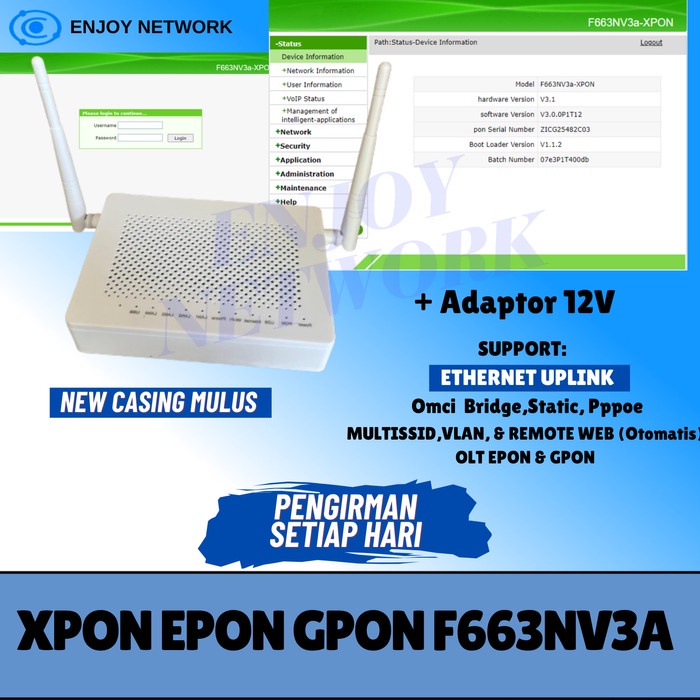 Xpon Epon Gpon Zte F663Nv3A