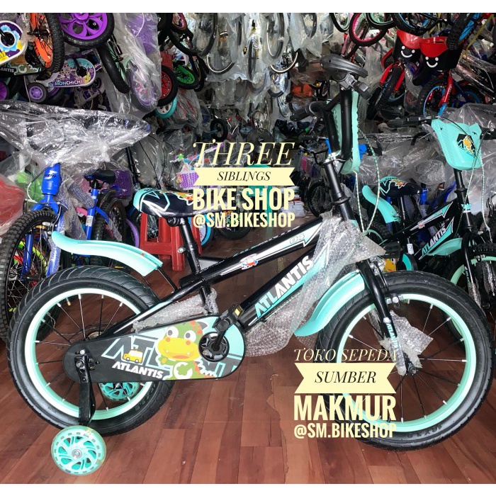 SEPEDA BMX ANAK ATLANTIS 16 INCH DINO BAN JUMBO TOSCA BLUE Kode 1008