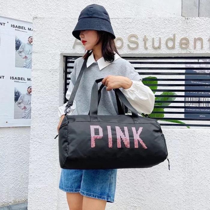 Dearglow_ Tas Gym Blackpink Tas Fitnes Travel Anti Air Sport Gym Bag Tas Olahraga Besar Big Kpop