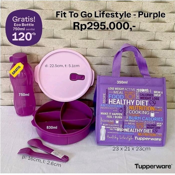 Yuk- TUPPERWARE FIT TO GO / BEKAL Tupperware lengkap