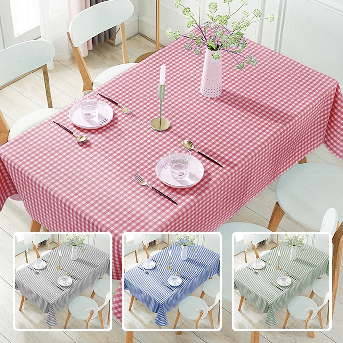 BRAND NEW Taplak Meja Makan Motif Kotak Bahan Peva Anti Air Kualitas Import Terbaru - D10-3D -