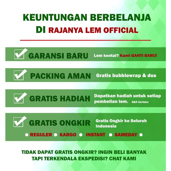 

Lem korea hi q / lem HI-Q / Lem serbaguna / Lem besi isi 50 pcs