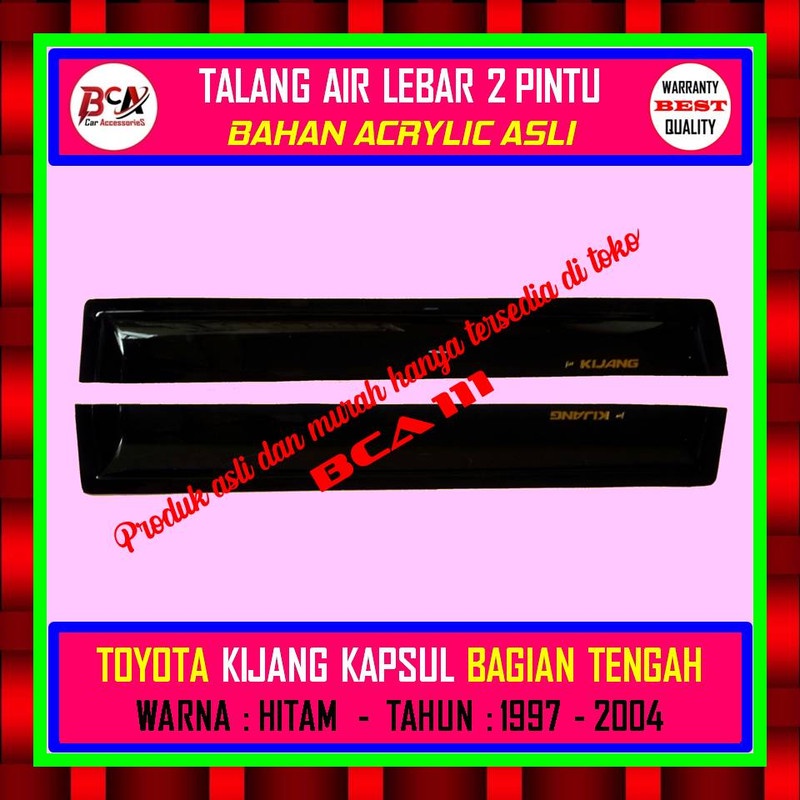 TALANG AIR (TENGAH) TOYOTA KIJANG KAPSUL 1997-2004 - MODEL LEBAR - HITAM - MERK ABSOLUTE