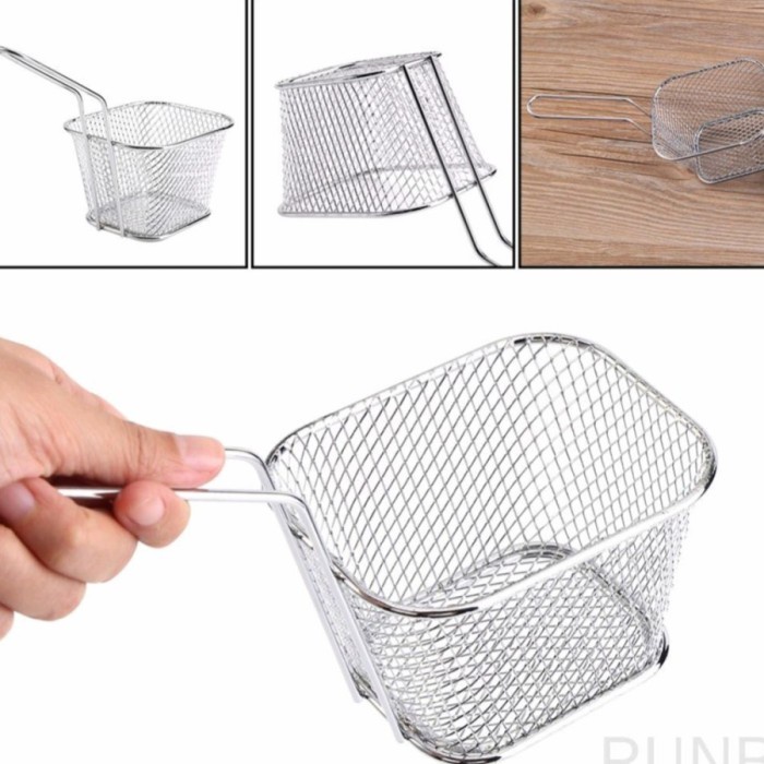 Mini Fry basket Tempat Menggoreng Kentang Keranjang Kentang Goreng