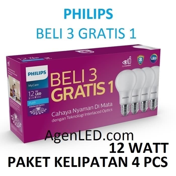 PHILIPS Lampu LED 12W Bohlam 12 w watt PUTIH Bulb 12watt philip MyCare