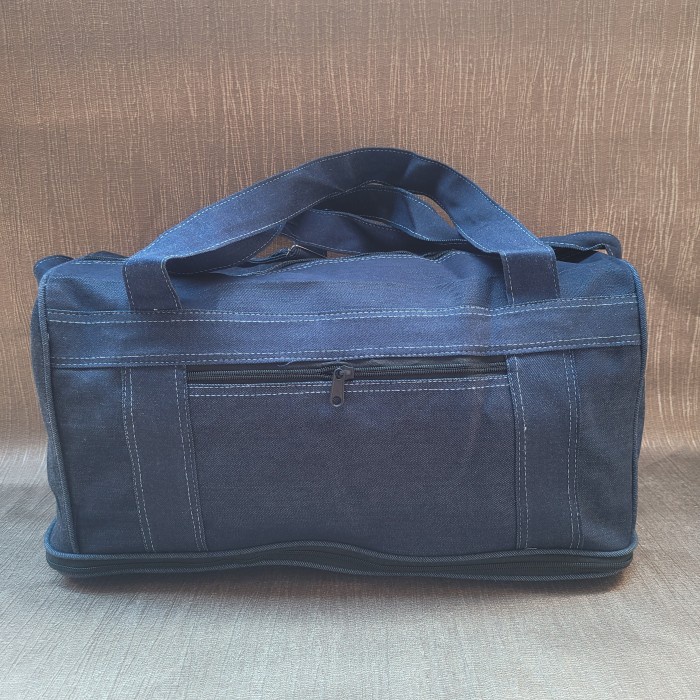 Nevarastore- Tas Selempang Pakaian Travel Mudik Pria Wanita Bahan Jeans Denim Jumbo