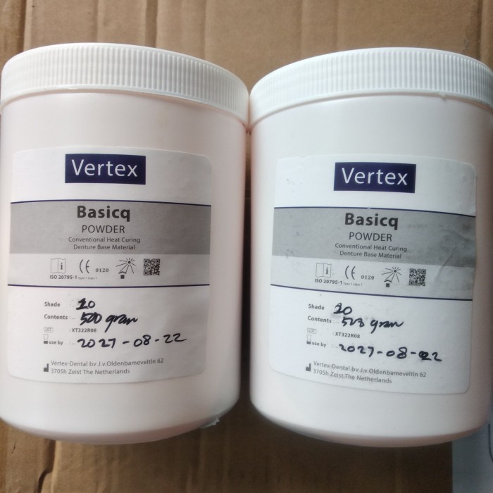 POWDER VERTEX HOT CURING 500gr / Conventional Heat Curing Denture base