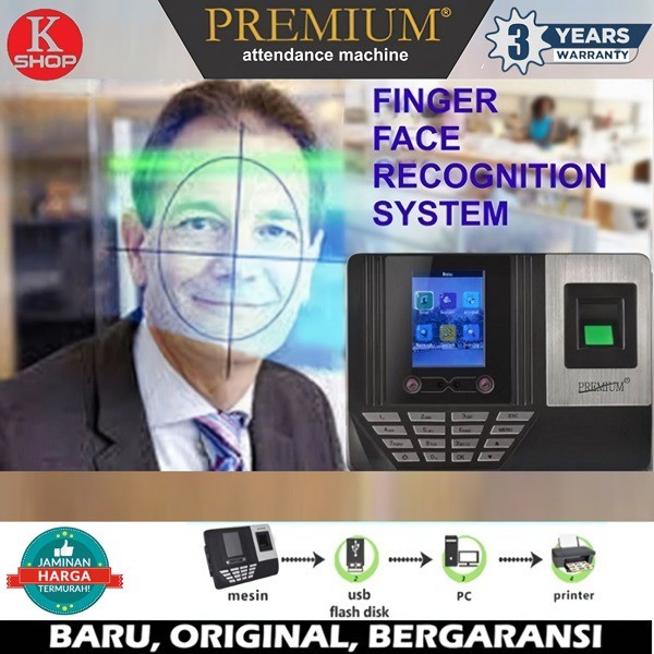 Terlaris Mesin Absen Wajah + Finger Print / Sidik Jari /