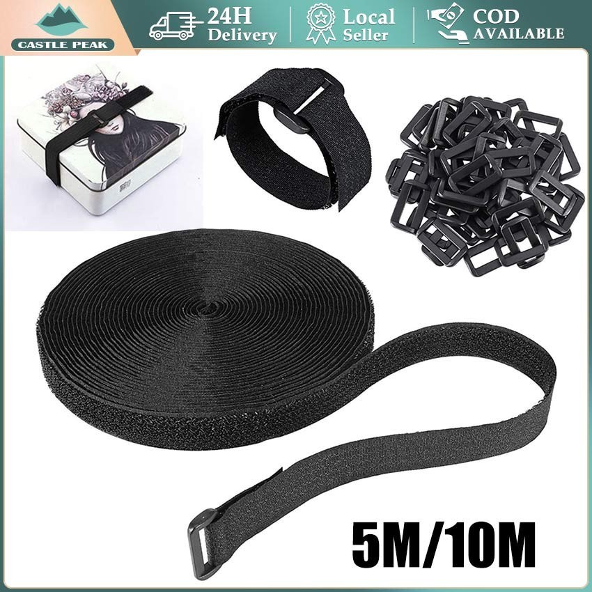 

Velcro hitam L 10m /pita perekat tali gordyn/magic tape/prepet
