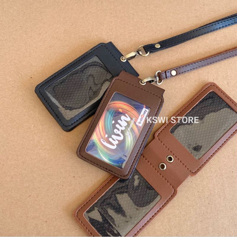 

ID Card Holder Kulit Magnet Flip 2 Sisi Name Tag Holder Kulit MM2