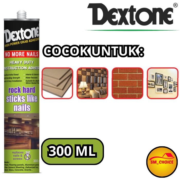 

Lem Dextone No More Nails 300 ml - Lem Anti Paku - Lem Tanpa Paku - 223
