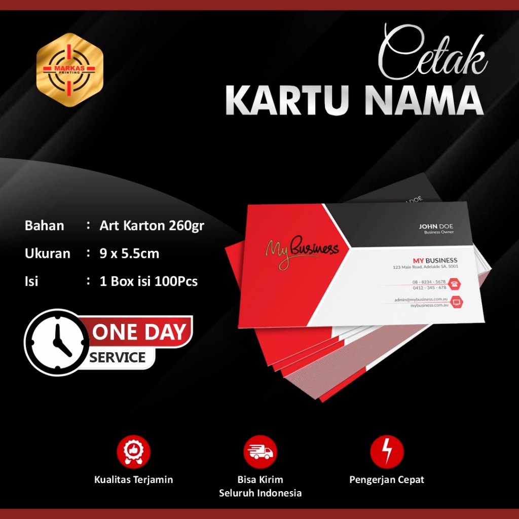 

Cetak Kartu Nama / Business Card / Kartu PerBox 100pcs 1 Sisi / 2 Sisi